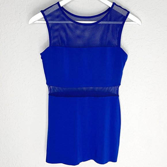 Bailey 44 JuJu Sleeveless Mesh Panel Bodycon Top in Blue - Picture 6 of 9